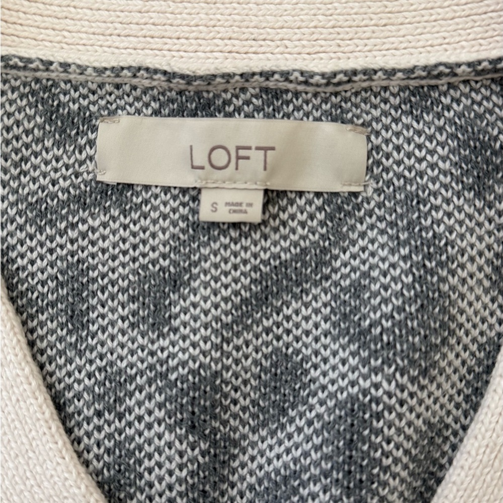 LOFT 100% cotton Leopard Print Cardigan Sweater size Sc - Picture 4 of 7